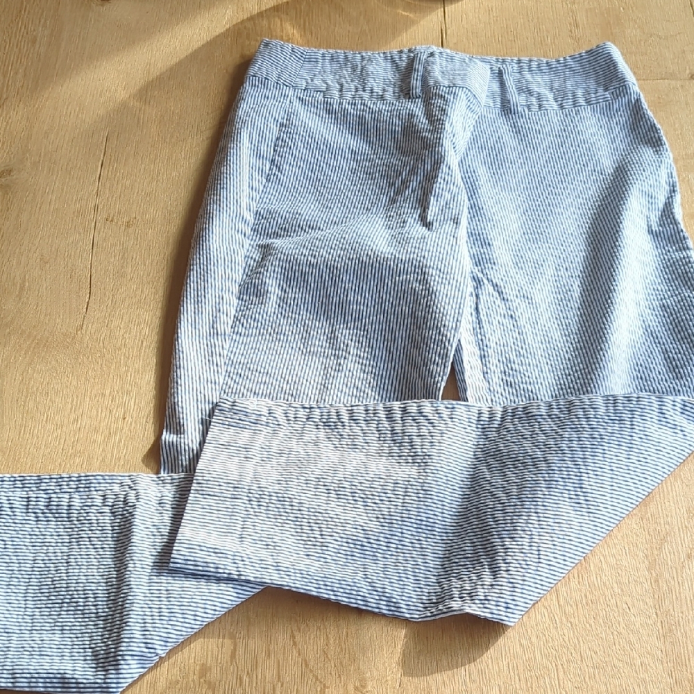 Ann Taylor Light Blue Striped Chinos